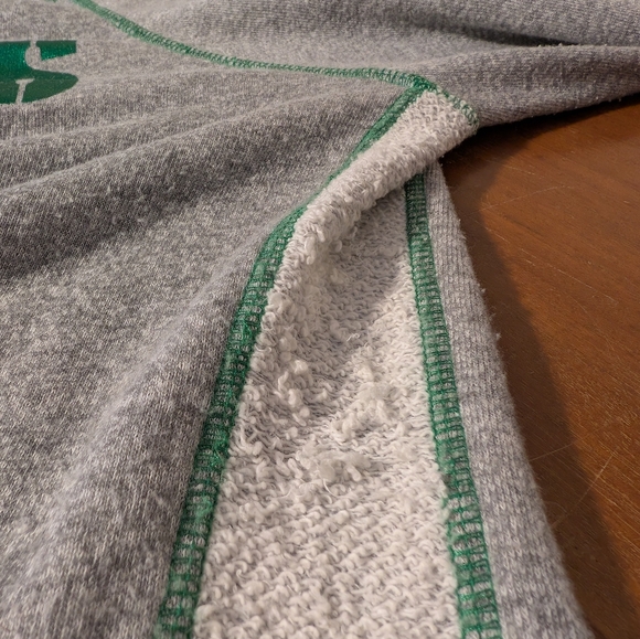 GREEN BAY PACKER Wms Metallic Green Logo Sweatshirt Raw Edges XL - Picture 13 of 13